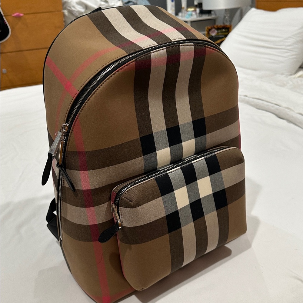 Burberry Jeff Backpack Check Canvas New